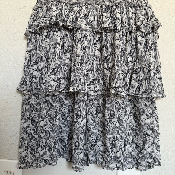 Marissa Webb Grey Silk Ruffle Tiered Midi Dress Size XS Victorian Goth Romantic - Picture 6 of 10